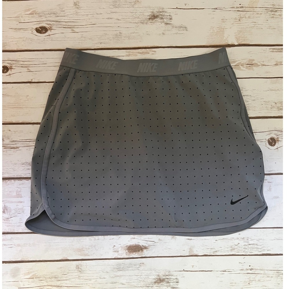 Nike Skort Gray Perforated Dri-FIT Athletic Tennis Golf Large